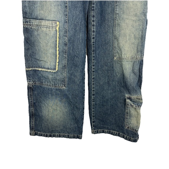 MINGA London Wide Leg‎ Cargo Jeans Y2K Grunge Baggy Unisex 34/30 - Picture 4 of 8